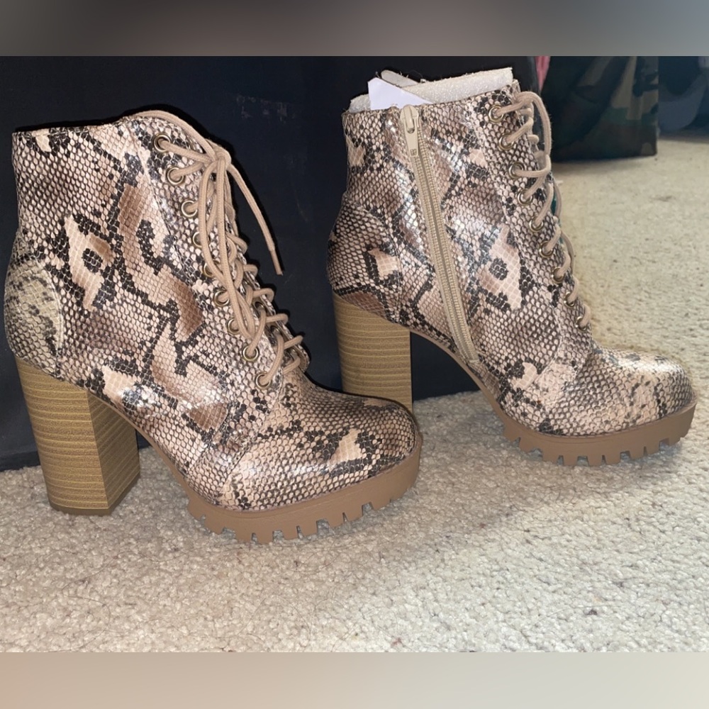 Snake skin booties